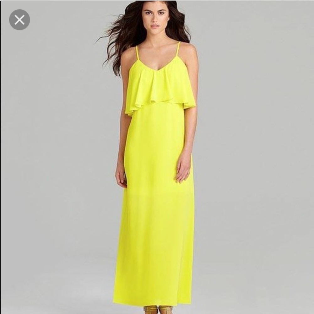 Gianni Bini Yellow Fluorescent Maxi Dress